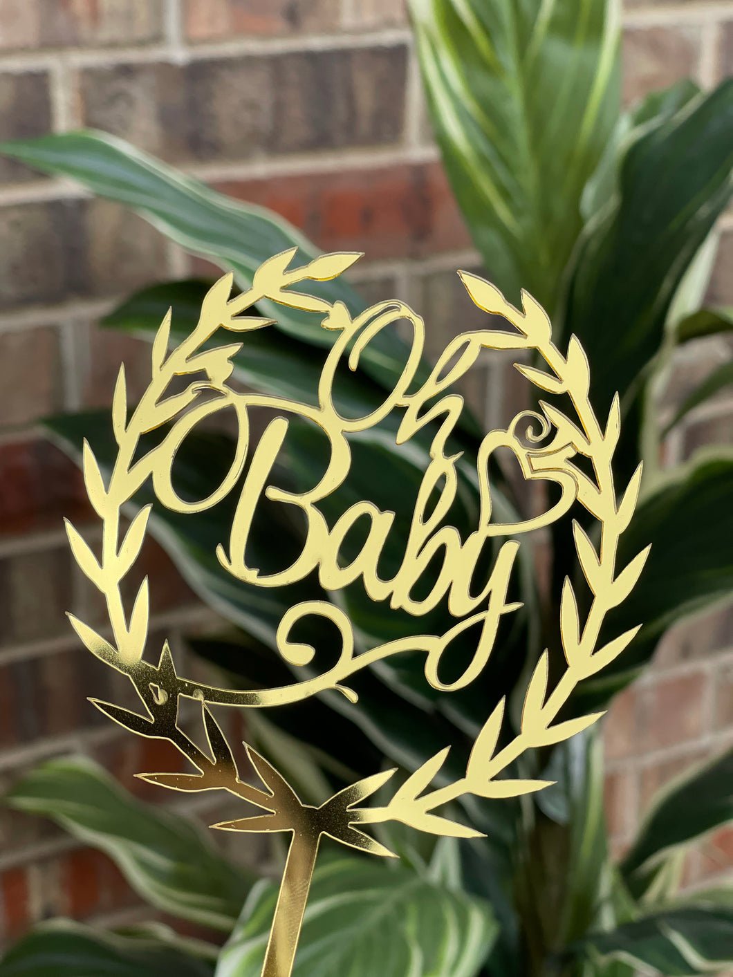 Oh Baby Cake Topper -Gold